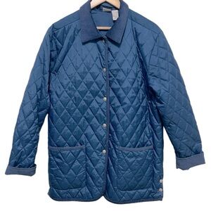 VINTAGE 90s Cherokee Blue Quilted Chore Coat Size Medium